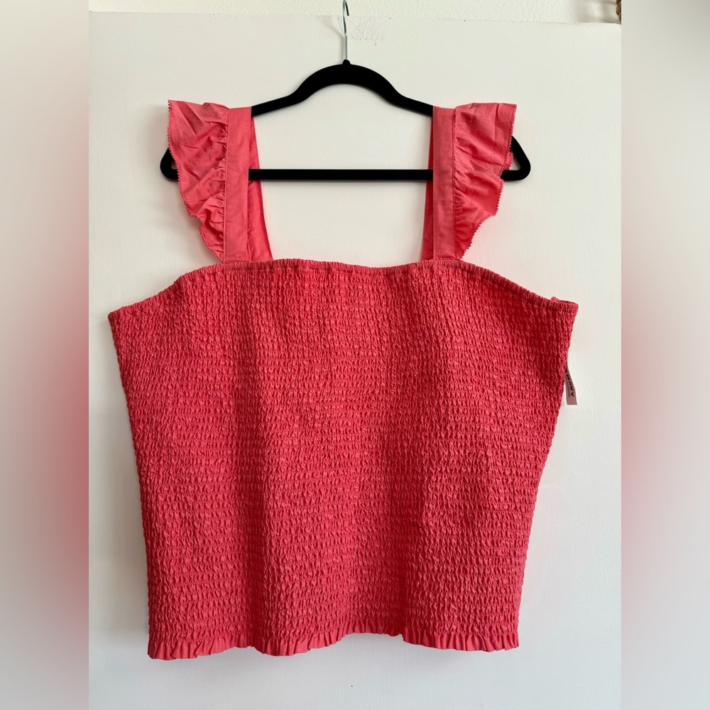Old Navy Pink/Peach Cropped Ribbed Top - PLUS SIZE XXL